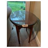 Oval Side Table w/ Glass
