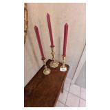 (2) Baldwin Brass Candlesticks & Other Candlestick