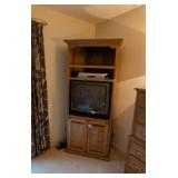 Solid Wood TV/Bookshelf Corner Cabinet