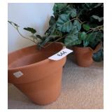 (2) Clay Flower Pots