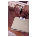 Wooden Coasters & Vintage Books