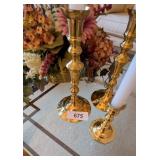 (2) Caroline Brass & Baldwin Candle Sticks, Floral