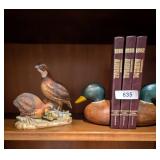 Bob Whites by Andrea Figurine, Duck Bookends, Book