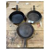 (3) Made In Taiwan Cast Iron Skillets