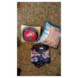 (2) Marine Souvenir Pillows & Tote Bag
