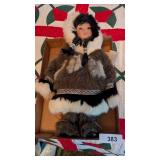 Eskimo Girl Doll w/ Porcelain Face
