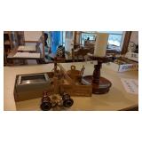 Large Wood Candle Holder & Other Decor
