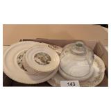 Harkerware Dessert Set w/ Currier & Ives Scene +