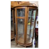 Oak Curio Cabinet Lighted Reproduction