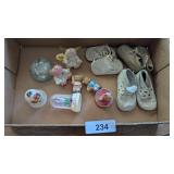 Vintage Baby Shoes, Small Figurines & Other