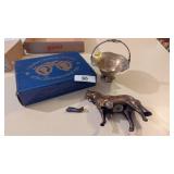 Avon Plate, Brass Basket, Copper Horse (damaged)