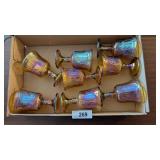 (8) Carnival Glass Goblets w/ Grapevine Design