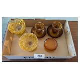 Topaz Gold Candle Holders & Pedestal Dishes