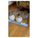 (2) Painted Pink Glass Oil Lamps