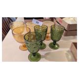 Vintage Amber & Olive Green Glassware