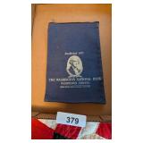 Canvas Washington National Bank Zippered Money Bag
