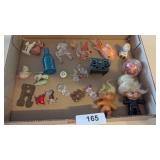 (2) Troll Dolls + Miniature Figurines