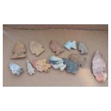(12) Small Native American Artifacts / Arrowheads