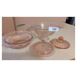 Pink Depression Glassware Box Lot