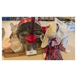 Patriotic Bunny & Tins & Candles