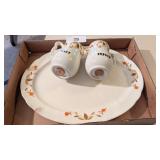 Jewel Tea Salt & Pepper Shakers + Platter -**