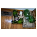 Green Glass Wine Bottles, +