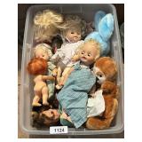Tote w/ Lid + Dolls & Plush