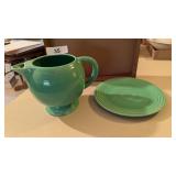 Fiesta Ware Pitcher & 9" Plate