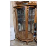 Oak Curio Cabinet Lighted Reproduction