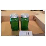 Emerald Green Salt & Pepper Shakers -*