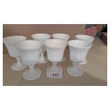(7) Milk Glass Goblets