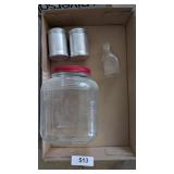 Vintage Glass Jar, Aluminum S/P Shakers &