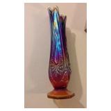 Carnival Glass Vase - 12 inches tall