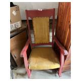 Antique Wood Rocker & Pine Chifferobe -*