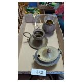 Brass & Brass Tone Candle Holder, Vase, +