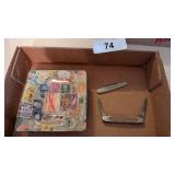 Handmade Ashtray Featuring Postage Stamps +