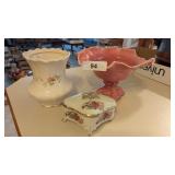 Pink Fruit Bowl & Trinket Box & Other