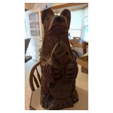 Hand Carved Wood Bear - 19 inches tall