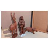 Red Mill Indian Chief Figurine, Lion, & Gazelle