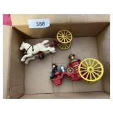 Cast Metal Fire Wagon & Horse
