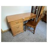 Oak Secretary Chair + Non Matching Desk