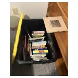 Heavier Tote w/ Lid + Assorted Books