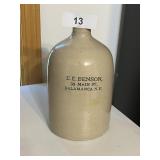EE Benson Salamanca, NY 1/2 Gal Stoneware Jug