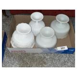 Assorted White Milk Glass