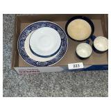 Blue Corelle Floral Plates & Other Blue Dishware
