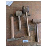 Vintage Wooden & Metal Mallets & Other