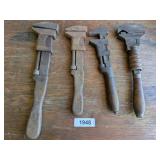 (4) Vintage Monkey Wrenches -
