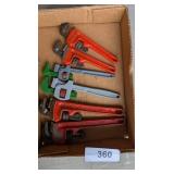 Assorted 6/8in Pipe Wrenches: Snap-On, Ridge,