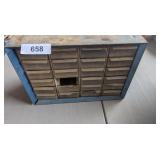Plastic & Metal Organizer w/ Contents -**