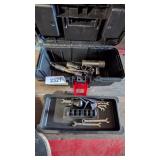 Plastic Toolbox w/ Wrenches, Sockets & Ratchet